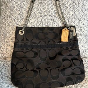 Coach Black Signature Shoulder Bag
